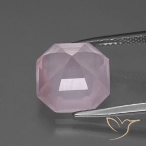 Cuarzo rosa Rosado claro natural de 6.13 ct, Corte Octágono / Esmeralda, Transparente