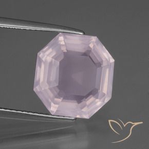 Cuarzo rosa Rosado Bubblegum natural de 6.67 ct, Corte Octágono / Esmeralda, Transparente