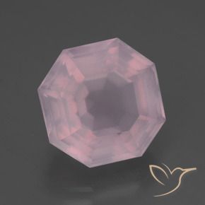 Cuarzo rosa Rosa rosado natural de 7.04 ct, Corte Octágono / Esmeralda, Transparente
