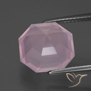 Cuarzo rosa Rosa rosado natural de 7.04 ct, Corte Octágono / Esmeralda, Transparente