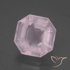 Cuarzo rosa Rosado claro natural de 9.44 ct, Corte Octágono / Esmeralda, Transparente