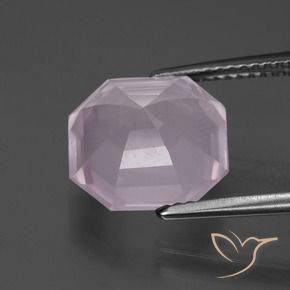 Cuarzo rosa Rosado Bubblegum natural de 5.44 ct, Corte Octágono / Esmeralda, Transparente