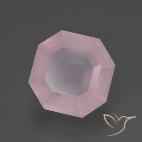 Cuarzo rosa Rosado claro natural de 5.74 ct, Corte Octágono / Esmeralda, Transparente