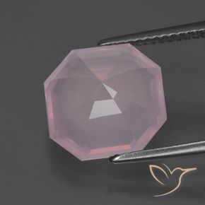 Cuarzo rosa Rosado claro natural de 5.74 ct, Corte Octágono / Esmeralda, Transparente