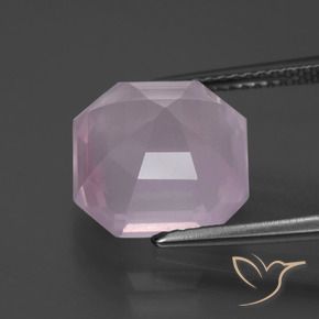 Cuarzo rosa Rosado claro natural de 6.22 ct, Corte Octágono / Esmeralda, Transparente