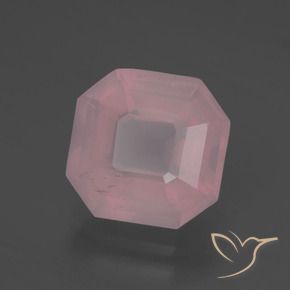Cuarzo rosa Rosa rosado natural de 5.14 ct, Corte Octágono / Esmeralda, Transparente