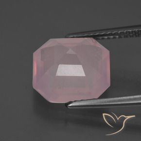 Cuarzo rosa Rosa rosado natural de 5.14 ct, Corte Octágono / Esmeralda, Transparente