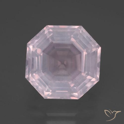 7.38ct Natural Rosado Bubblegum Cuarzo rosa, corte esmeralda, Transparente