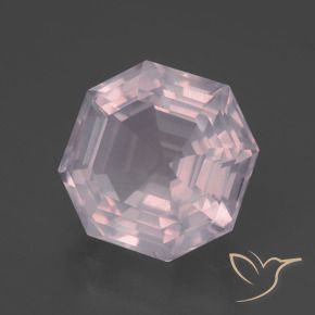 Cuarzo rosa Rosado Bubblegum natural de 7.38 ct, Corte Octágono / Esmeralda, Transparente