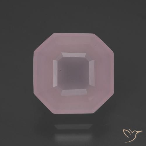 5.73ct Natural Rosado claro Cuarzo rosa, corte esmeralda, Transparente