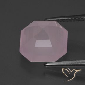 Cuarzo rosa Rosado claro natural de 5.73 ct, Corte Octágono / Esmeralda, Transparente