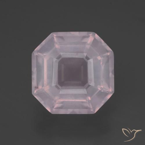 6.28ct Natural Rosado claro Cuarzo rosa, corte esmeralda, Transparente