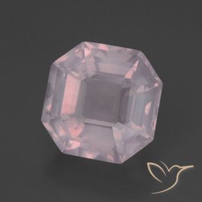 Cuarzo rosa Rosado claro natural de 6.28 ct, Corte Octágono / Esmeralda, Transparente