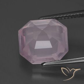 Cuarzo rosa Rosado claro natural de 6.28 ct, Corte Octágono / Esmeralda, Transparente
