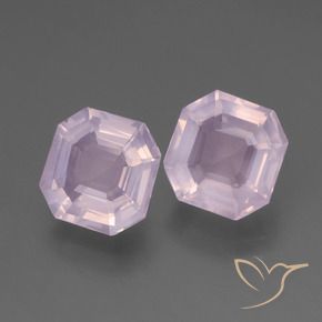 Gemas de Cuarzo Rosa Rosado claro natural de 3.77 ct, corte esmeralda, Transparente