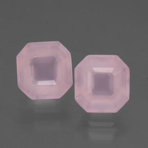 Gemas de cuarzo rosa rosa natural de 3,77 ct, corte esmeralda, transparente
