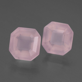 Gemas de cuarzo rosa rosa natural de 3,77 ct, corte esmeralda, transparente