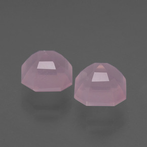 Gemas de cuarzo rosa rosa natural de 3,77 ct, corte esmeralda, transparente