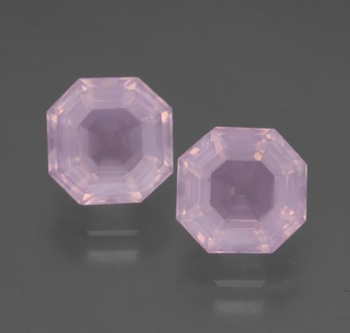 Gemas de cuarzo rosa rosa natural de 5,03 ct, corte esmeralda, transparente