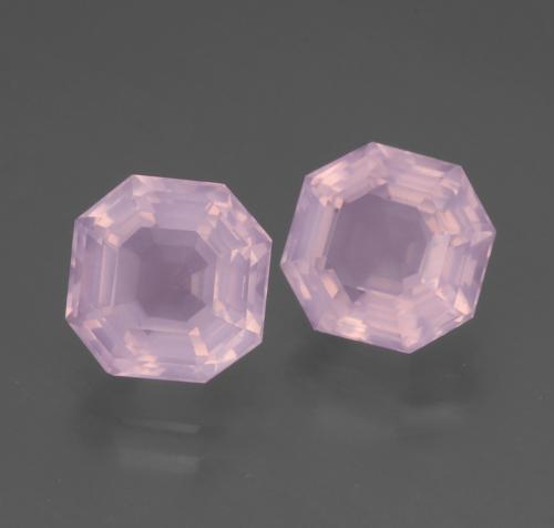Gemas de cuarzo rosa rosa natural de 5,03 ct, corte esmeralda, transparente