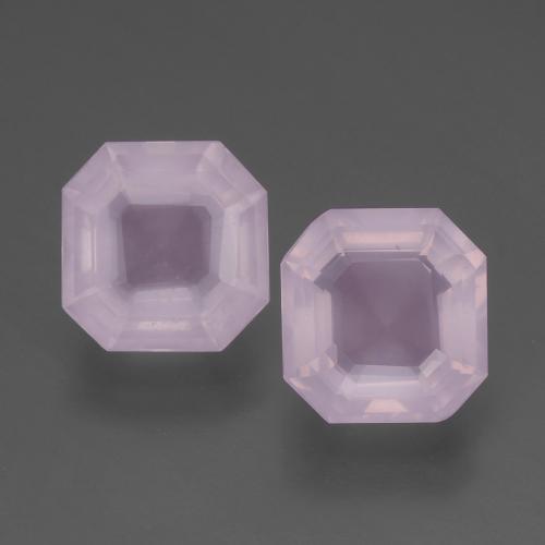 Gemas de cuarzo rosa rosa natural de 4,61 ct, corte esmeralda, transparente