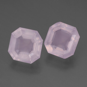 Gemas de cuarzo rosa rosa natural de 4,61 ct, corte esmeralda, transparente