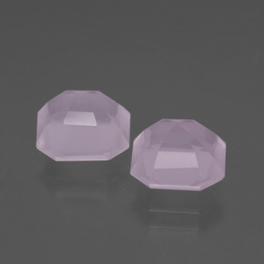 Gemas de cuarzo rosa rosa natural de 4,61 ct, corte esmeralda, transparente