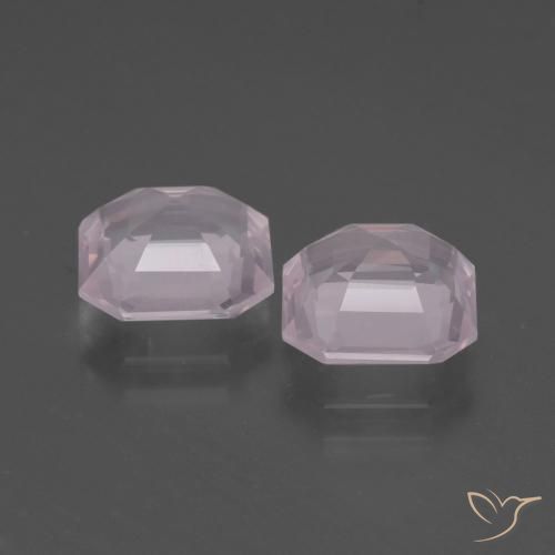 Gemas de Cuarzo rosa Rosado muy claro natural de 4.28 ct, Corte Octágono / Esmeralda, Transparente