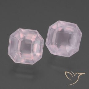Gemas de Cuarzo rosa Rosado rosa muy claro natural de 8.14 ct, Corte Octágono / Esmeralda, Transparente