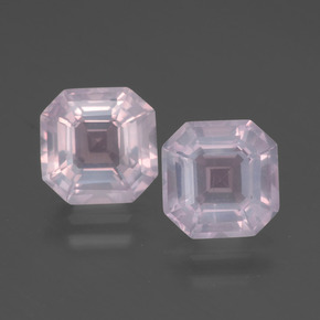 Gemas de cuarzo rosa rosa natural de 4,15 ct, corte esmeralda, transparente