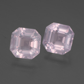 Gemas de cuarzo rosa rosa natural de 4,15 ct, corte esmeralda, transparente