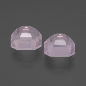 Gemas de cuarzo rosa rosa natural de 4,15 ct, corte esmeralda, transparente