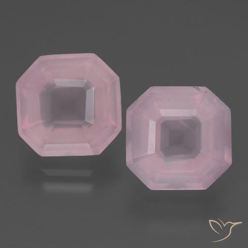 7.82ctw Natural Rosado medio Cuarzo rosa, corte esmeralda, Transparente