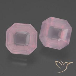 Gemas de Cuarzo rosa Rosado medio natural de 7.82 ct, Corte Octágono / Esmeralda, Transparente