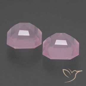 Gemas de Cuarzo rosa Rosado medio natural de 7.82 ct, Corte Octágono / Esmeralda, Transparente