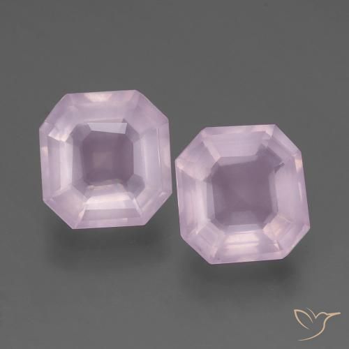 4.40ctw Natural Rosado claro Cuarzo rosa, corte esmeralda, Transparente
