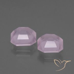 Gemas de Cuarzo rosa Rosado claro natural de 4.40 ct, Corte Octágono / Esmeralda, Transparente