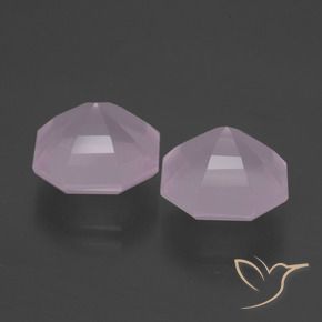 Gemas de Cuarzo rosa Rosado claro natural de 8.96 ct, Corte Octágono / Esmeralda, Transparente