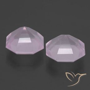 Gemas de Cuarzo rosa Rosado muy claro natural de 11.24 ct, Corte Octágono / Esmeralda, Transparente