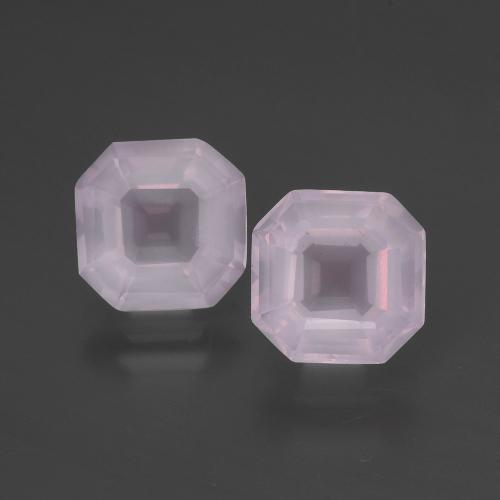 Gemas de cuarzo rosa rosa natural de 3,47 ct, corte esmeralda, transparente