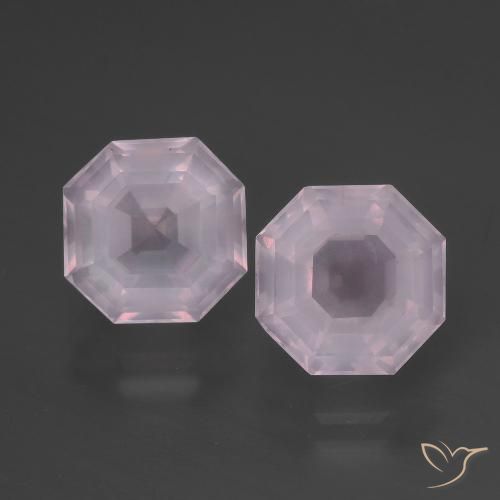6.33ctw Natural Rosado Bubblegum Cuarzo rosa, corte esmeralda, Transparente