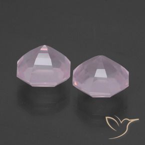 Gemas de Cuarzo rosa Rosado Bubblegum natural de 6.33 ct, Corte Octágono / Esmeralda, Transparente