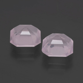 Gemas de cuarzo rosa rosa natural de  ct, corte esmeralda, transparente