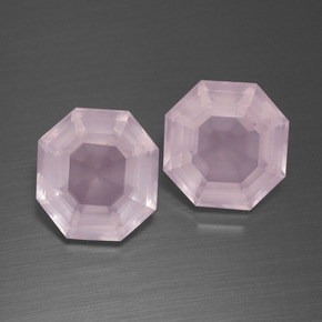 Gemas de cuarzo rosa rosa natural de 8,87 ct, corte esmeralda, transparente