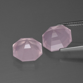 Gemas de cuarzo rosa rosa natural de 8,87 ct, corte esmeralda, transparente