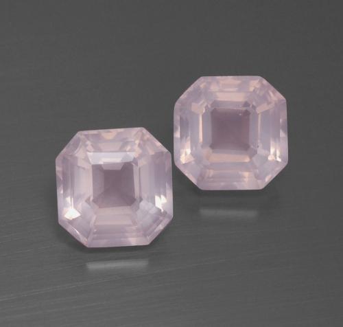 Gemas de cuarzo rosa rosa natural de 3,76 ct, corte esmeralda, transparente