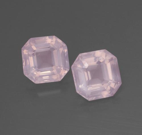 Gemas de cuarzo rosa rosa natural de 3,76 ct, corte esmeralda, transparente