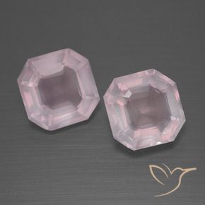 Gemas de Cuarzo rosa Rosado Bubblegum natural de 4.72 ct, Corte Octágono / Esmeralda, Transparente