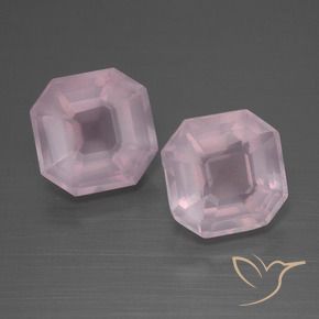 Gemas de Cuarzo rosa Rosado claro natural de 6.60 ct, Corte Octágono / Esmeralda, Transparente