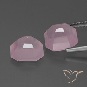 Gemas de Cuarzo rosa Rosado rosa medio natural de 6.08 ct, Corte Octágono / Esmeralda, Transparente